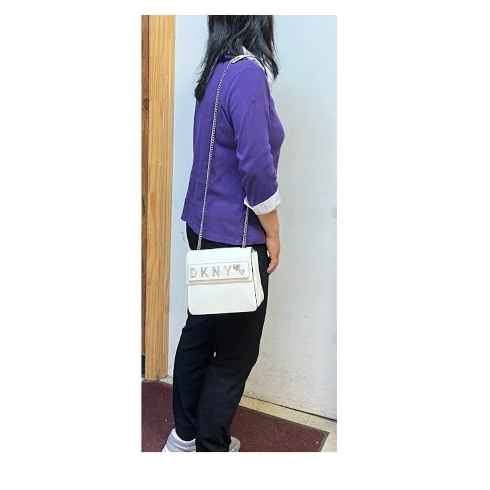 DKNY Women White Smoke Leather Small BackPK HDK110 - Picture 4 of 4